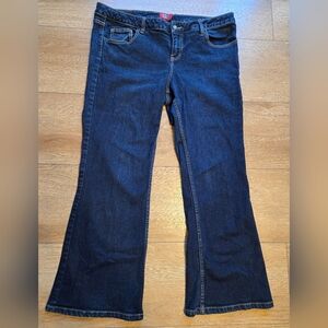 DICKIES Womens Dark Wash Relaxed Fix Bootcut Jeans Size 18